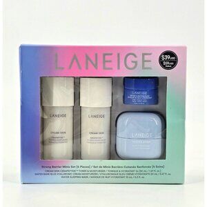 LANEIGE Strong Barrier 4 Piece Skincare Gift Set Travel Size Toner & Moisturizer
